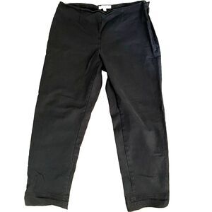 Ellen Tracy Pants Capri Stretch Straight Black Beltless Flat 12 14 Women Career